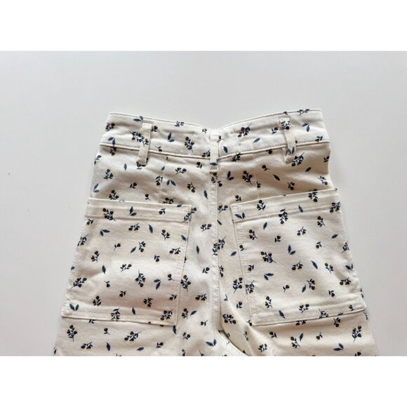 NWOT ZARA Marine Floral Stretch Denim High Waisted Wide Leg Jeans, Size 0/22 - Picture 6 of 12